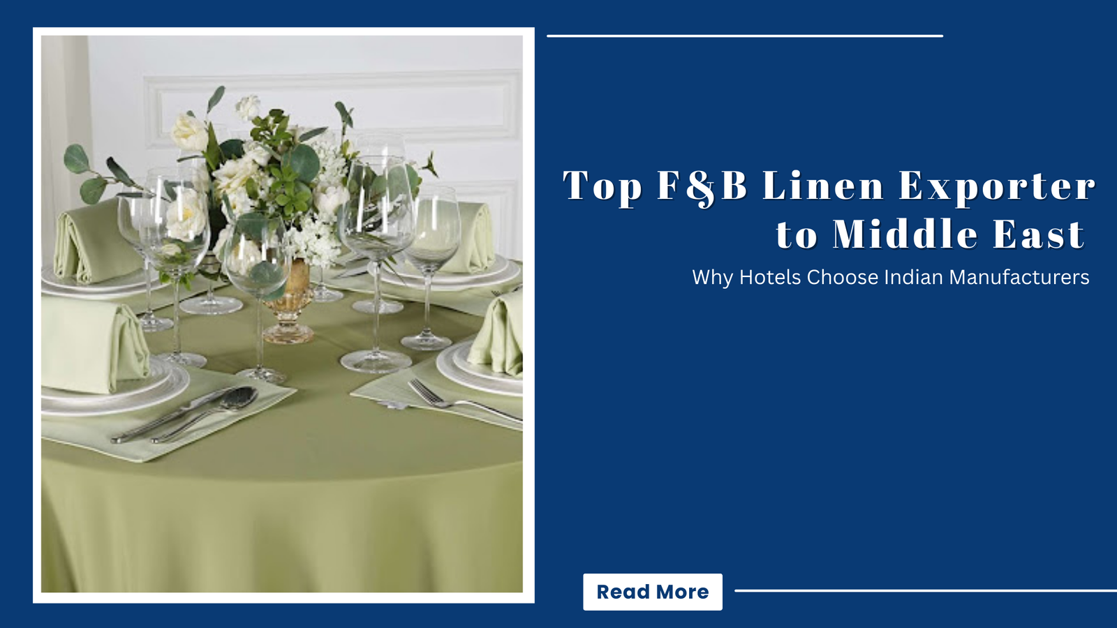 F&B Linen Exporters to Middle East | Sanjeev Textiles